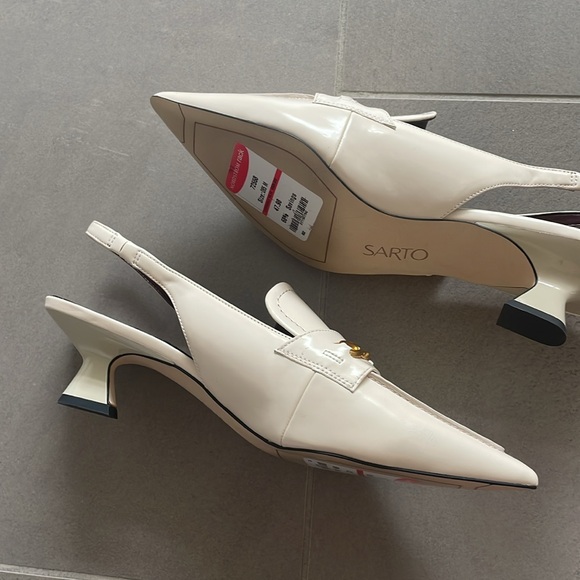 Sarto pumps open heel in ivory nwt - Picture 9 of 17